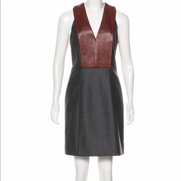 Dresses & Skirts - Alexander Wang Virgin Wool Leather-Accented Dress